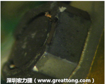 使用銀(Ag)鍍層的電源電感器(Power Inductors)，經(jīng)過推力測(cè)試后，零件端點(diǎn)上已經(jīng)看不到任何鍍層的痕跡了，所以其耐推力就比較小。