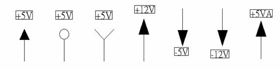 電源符號(hào)有下列幾種，可使用鍵盤(pán) [Ctrl + Tab] 鍵切換：