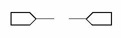 端點(diǎn)連接符號(hào)符號(hào)有下列二種，可使用鍵盤(pán) [Ctrl + Tab] 鍵切換：