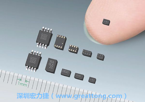 常規(guī)IC與WLP制作的封裝設(shè)計元件，尺寸有極大的差異，WLP僅需晶粒尺寸就有相同的電氣特性。