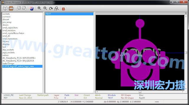 目前這個Library IT_robot_logo_new.mod 只有一個footprint。如何增加更多footprint 到這個library 中呢?
